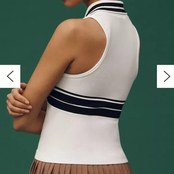 Maeve Ribbed Polo Tank Top - Picture 2 of 2